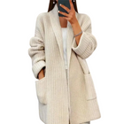 Damen Strickjacke aus Baumwolle | Langarm Strickjacke mit Seitentaschen | Alltag und Freizeit | Schmid