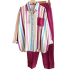 Damen Sommerset aus Baumwoll- und Leinenmischung | Locker sitzende Bluse und Hose mit weitem Bein | Alltagsgebrauch | Schmid