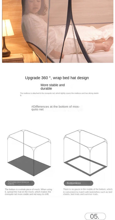 Easy hanging mosquito net | moskitonetz ohne installation – starry grey design für schlafzimmer & sommernächte