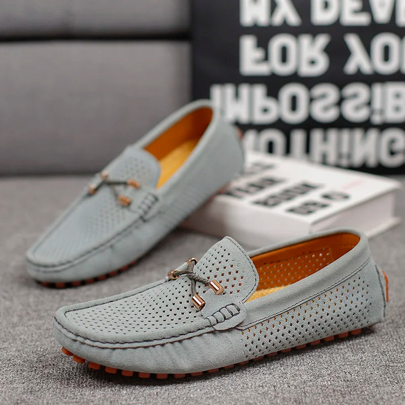 Gianni Perforierte Leder-Loafer – Herren Slip-On Lederschuhe