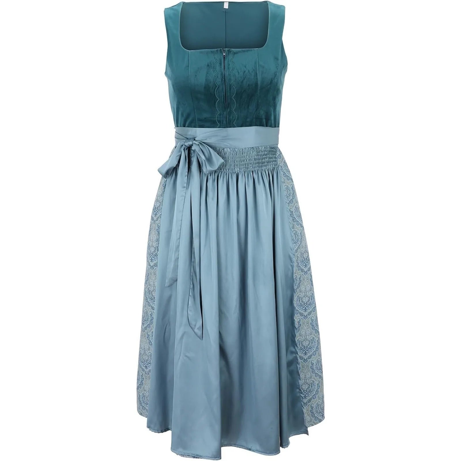 Damen Dirndl Kleid aus Baumwollmischung | Trachtenkleid mit Schürze und Volksmuster | Für Festivals und Kulturveranstaltungen | Schmid