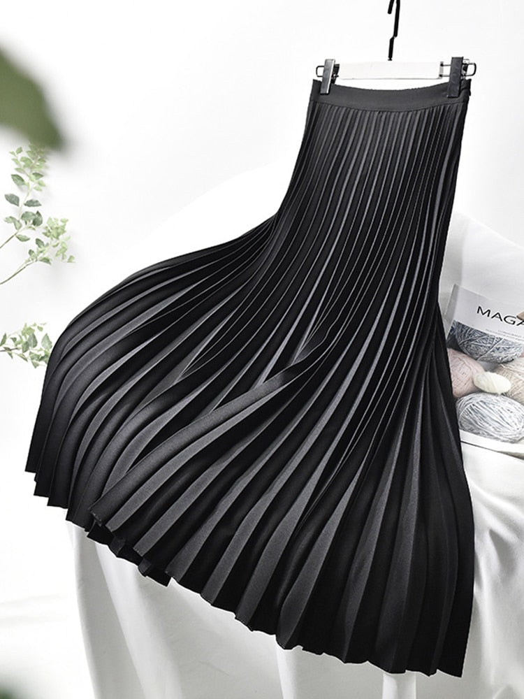 Ww markendesigner | damen eleganter schicker solider plisseerock hohe taille luxusmode