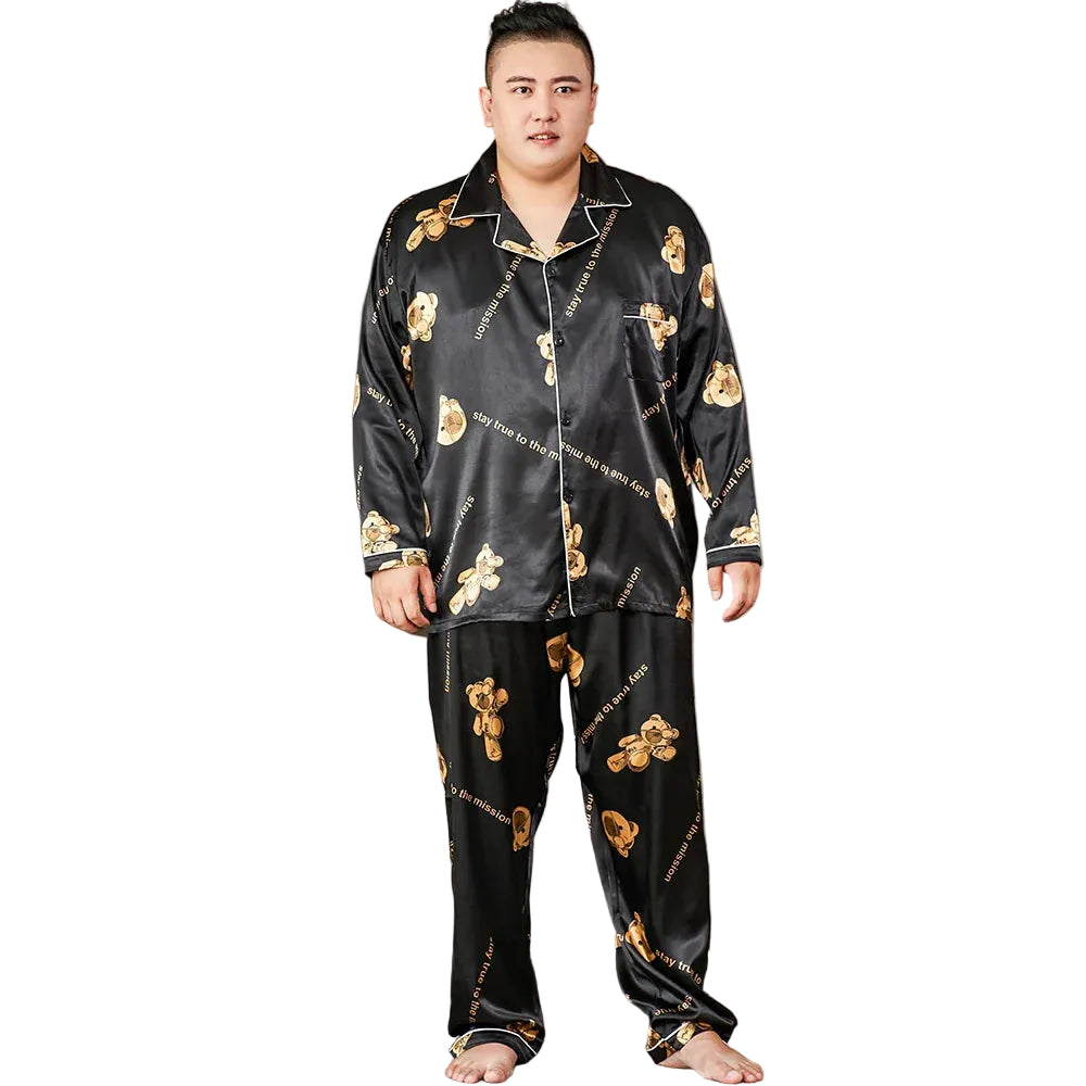 Lorenzo – Satin-Pyjama-Set in großen Größen für Herren