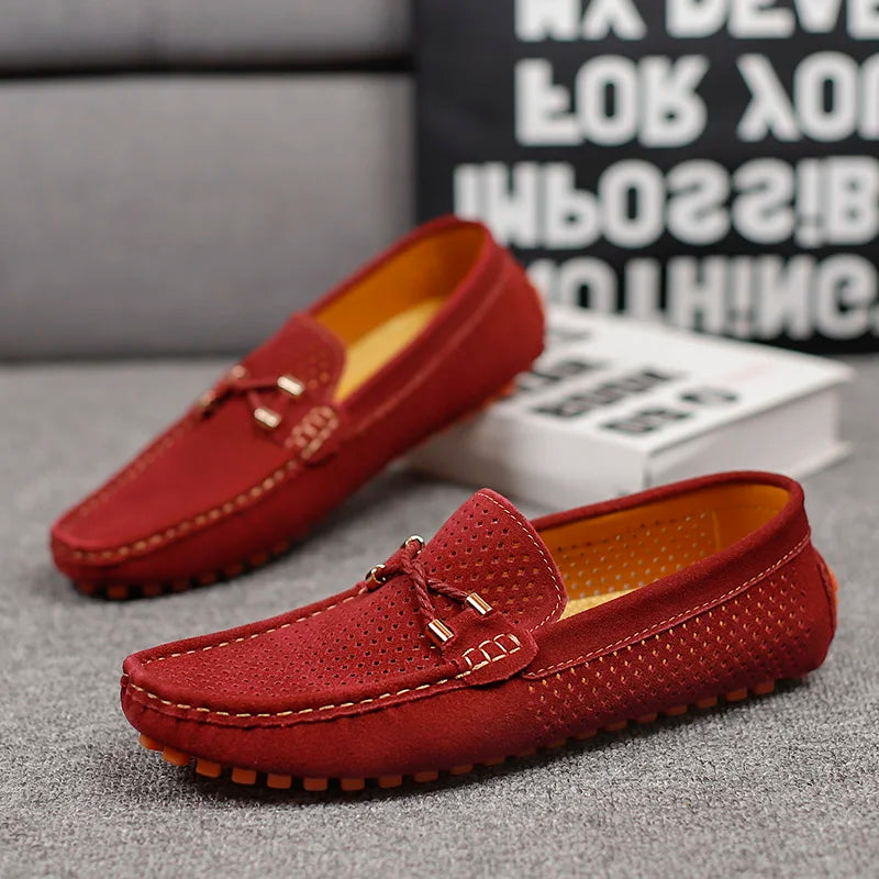 Gianni Perforierte Leder-Loafer – Herren Slip-On Lederschuhe
