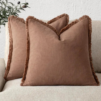 Dekorative Nordic Frill Baumwoll- & Leinenkissenbezüge | 6 Farben Für Stilvolles Wohnen