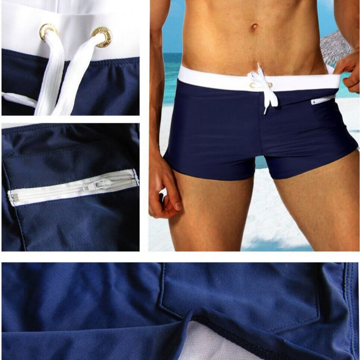 Moderne Herren Badehose – Schnelltrocknende Badeshorts Mit Elastischem Bund