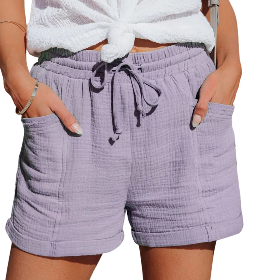 Damen Shorts aus Baumwolle | Lockere Passform Shorts | Elastischer Bund und Taschen für Alltag und Freizeit | Schmid