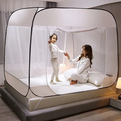Easy hanging mosquito net | moskitonetz ohne installation – starry grey design für schlafzimmer & sommernächte