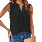 Ärmellose Bluse aus Baumwolle und Polyester | Locker sitzende Damenbluse für den Alltag | Lässiger Sommerstil | Schmid