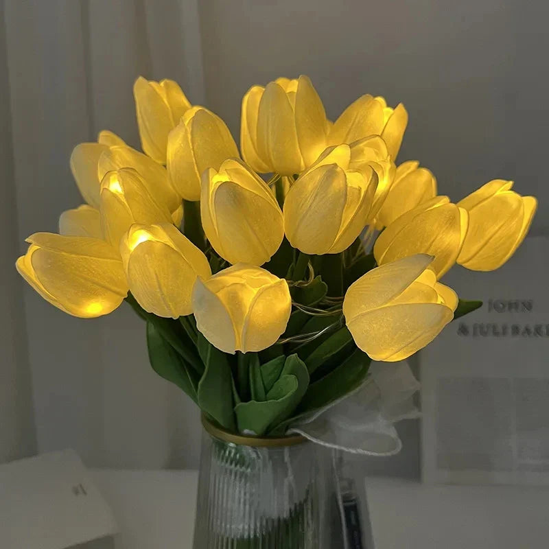 Dekorative LED-Tulpen – künstliche Blumen, 33 cm, für Innen- und Außendekoration