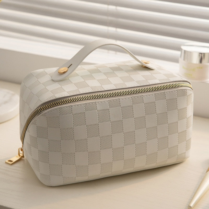 Boho | luxus checkered make-up kosmetiktasche