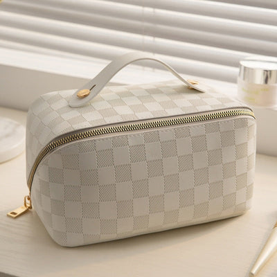 Boho | luxus checkered make-up kosmetiktasche
