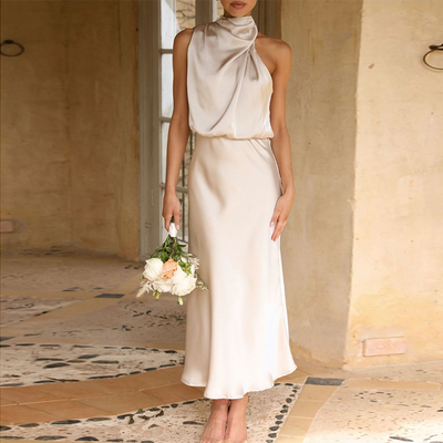One shoulder | satinkleid