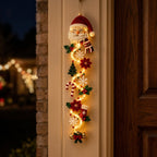 LED-Weihnachtshänger | Stoff- & Kunststoffkonstruktion mit Integrierter Beleuchtung | 50 cm Vertikale Dekoration für Türen & Wände | Schmid