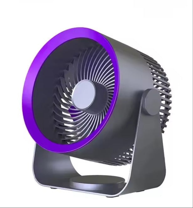 Tragbarer Ventilator aus ABS-Kunststoff | Wiederaufladbarer Rotierender Tischventilator | Für Zuhause und Büro | Schmid