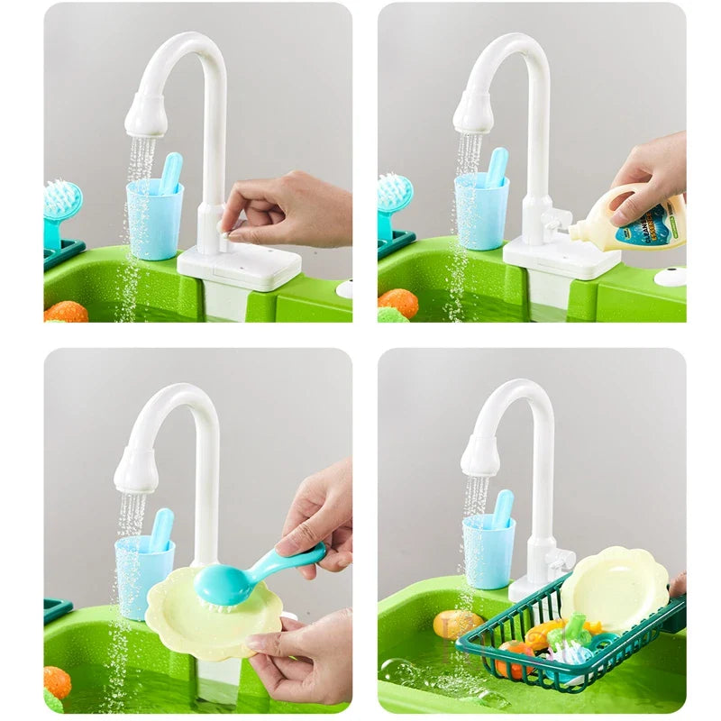 Aquaplay spülspaß | realistisches küchen-spielset mit wasserfunktion