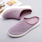 Damen | Strick Sommerschuhe | Slip-On Sandalen mit Offener Zehe und Keilsohle | Alltagsgebrauch | Schmid