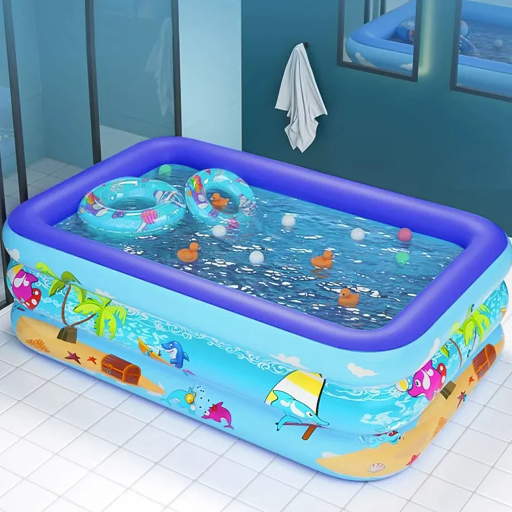 Aufblasbares Kinderbecken aus PVC | Faltbares Planschbecken | Für Garten und Wasserspiele im Freien | Schmid