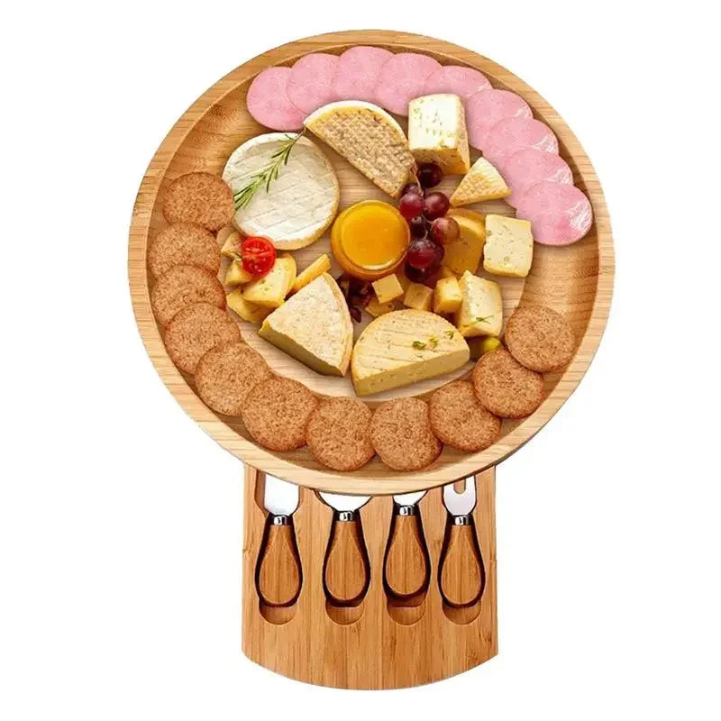 Cheesemate | rundes bambus-käsebrett