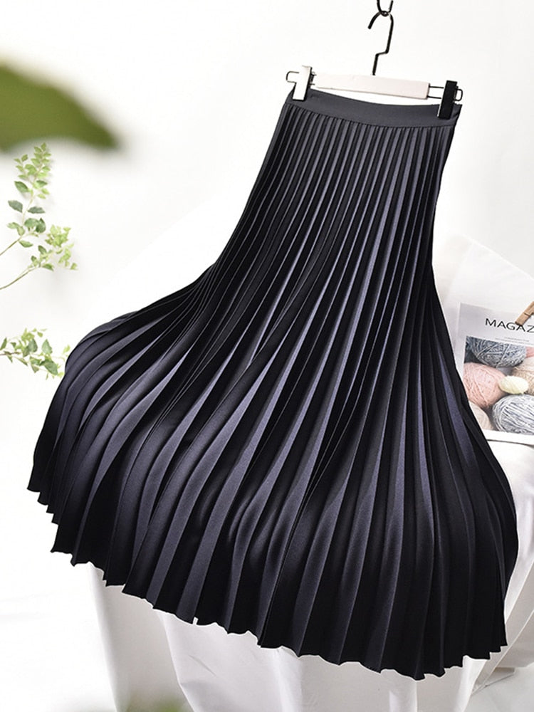 Ww markendesigner | damen eleganter schicker solider plisseerock hohe taille luxusmode