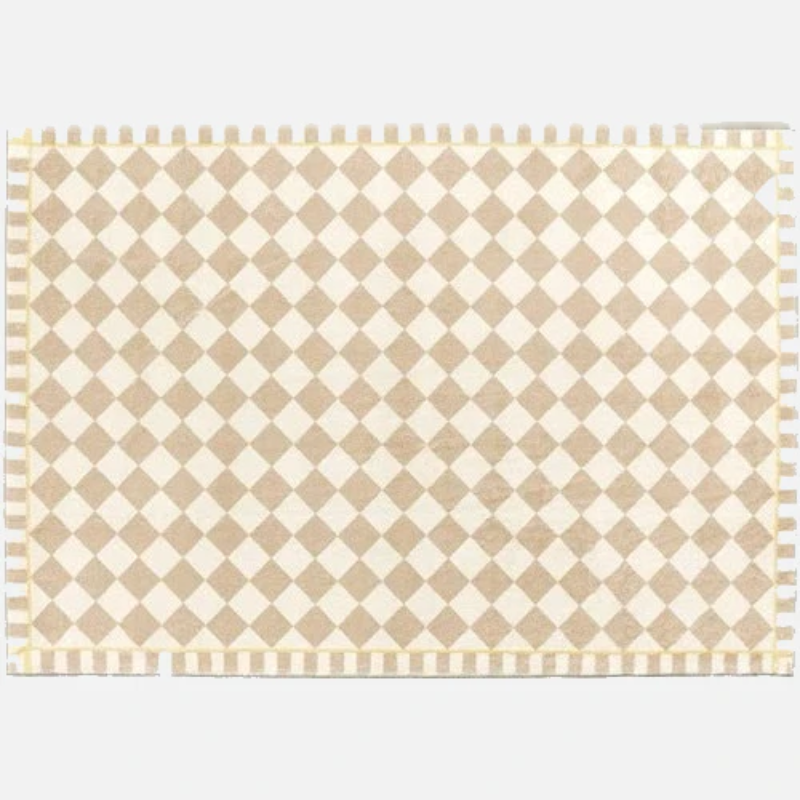 Teppich Aus Kaschmir Mit Schachbrettmuster | Luxuriös & Elegant Für Zuhause