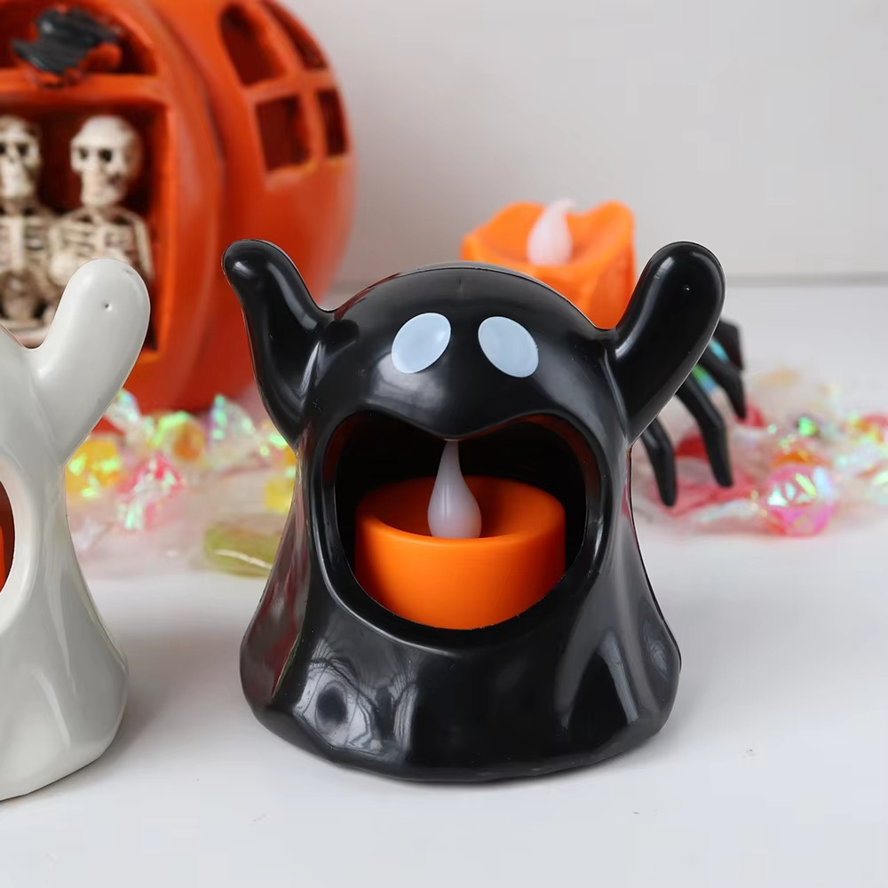 Halloween LED Lampe in Geisterform | Batteriebetriebene Kunststoff Dekoleuchte für Innenräume | Schmid