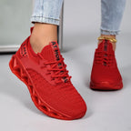 Damen Plateau Sneaker mit Schnürung und Profilsohle – Freizeitschuhe