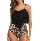 Tankini-Set aus Polyester | Zweiteiliges Tankini mit Hoher Taille und Rüschendetails | Strand- und Poolnutzung | Schmid
