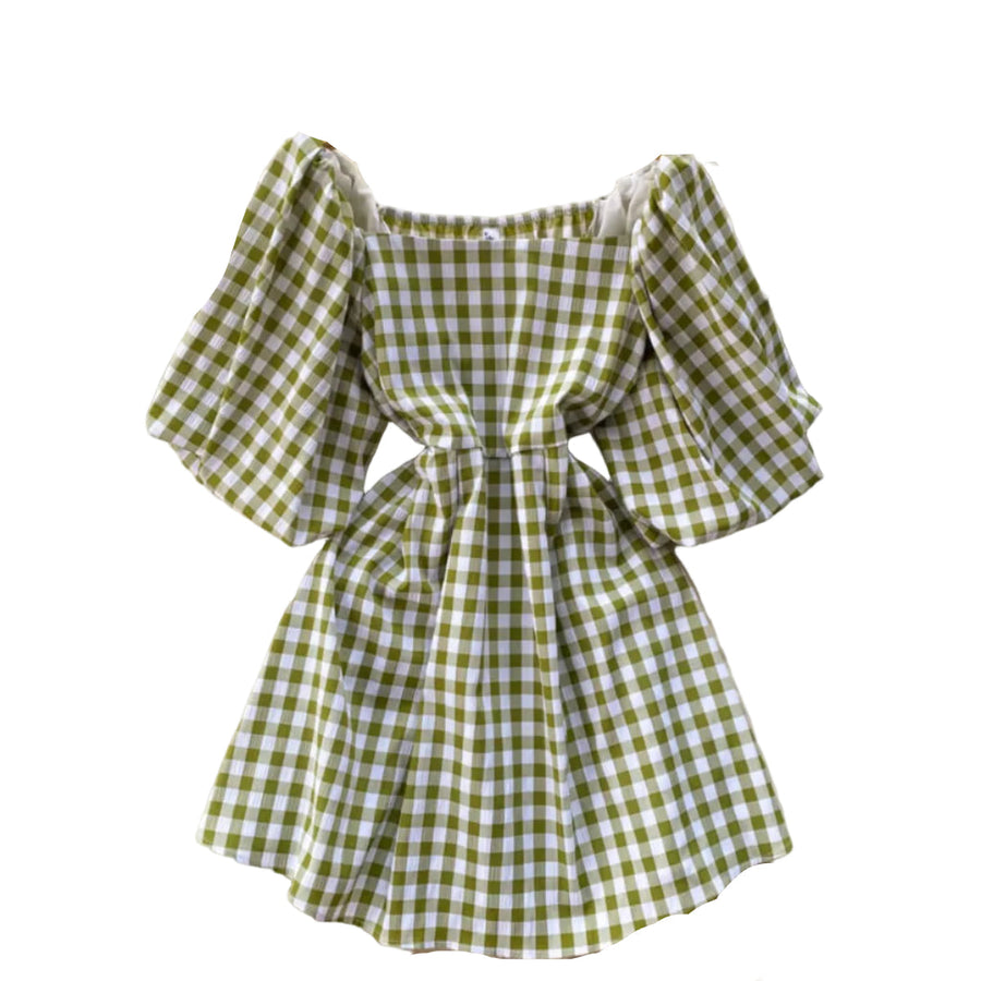 Selina - Kleid Damenkleid mit quadratischem Ausschnitt und Puffärmeln