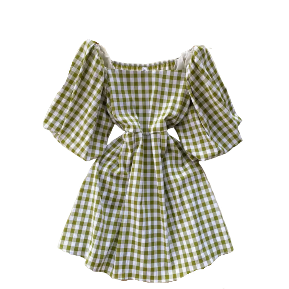 Damenkleid aus Polyester | A-Linien-Kleid | Eckiger Ausschnitt und Puffärmel für Alltag und Freizeit | Schmid