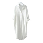Damen Hemdkleid | Langärmeliges Midi Hemdkleid | Reguläre Passform aus Polyester für Alltag und Freizeit | Schmid