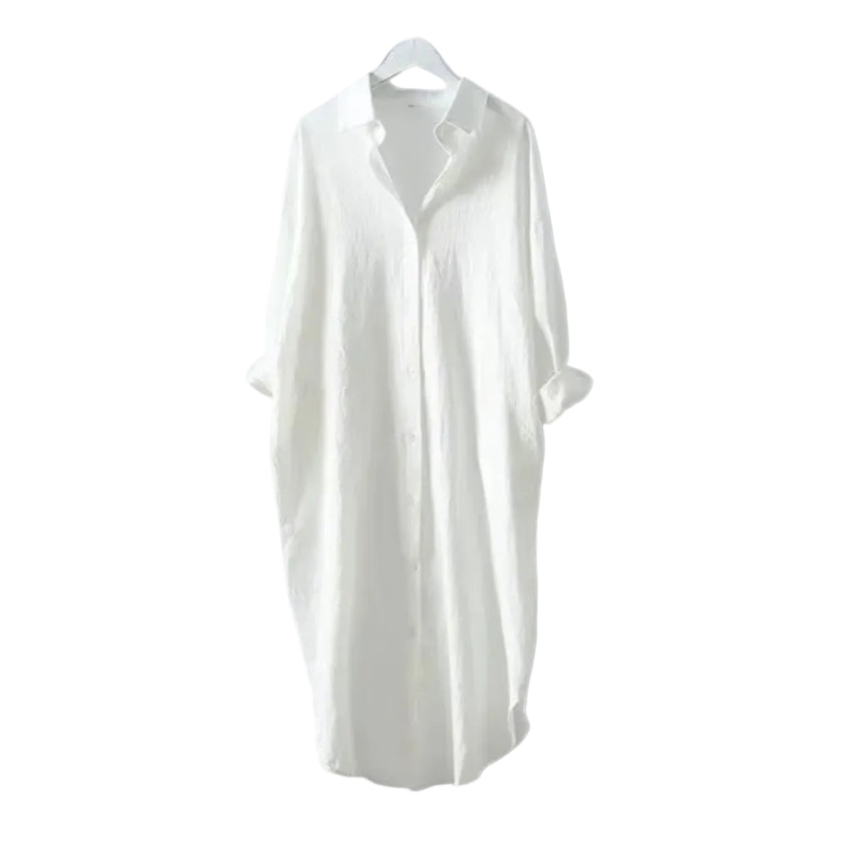 Damen Hemdkleid | Langärmeliges Midi Hemdkleid | Reguläre Passform aus Polyester für Alltag und Freizeit | Schmid
