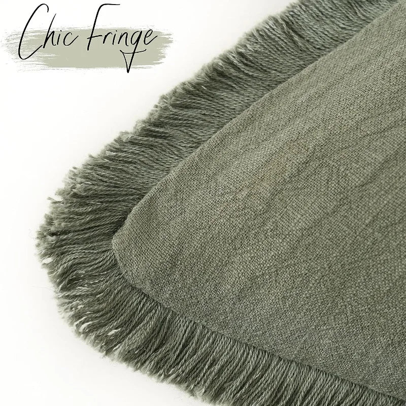 Dekorative Nordic Frill Baumwoll | & Leinenkissenbezüge - 6 Farben