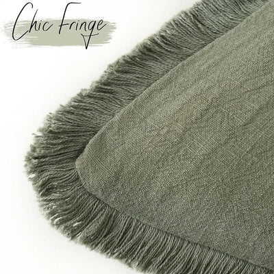 Dekorative Nordic Frill Baumwoll | & Leinenkissenbezüge - 6 Farben