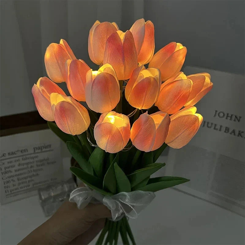 Dekorative LED-Tulpen – künstliche Blumen, 33 cm, für Innen- und Außendekoration