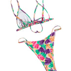 Damen Bikini-Set | Zweiteiliger Bikini mit Verstellbaren Trägern und Hochtaillierter Bikinihose | Strandgebrauch | Schmid