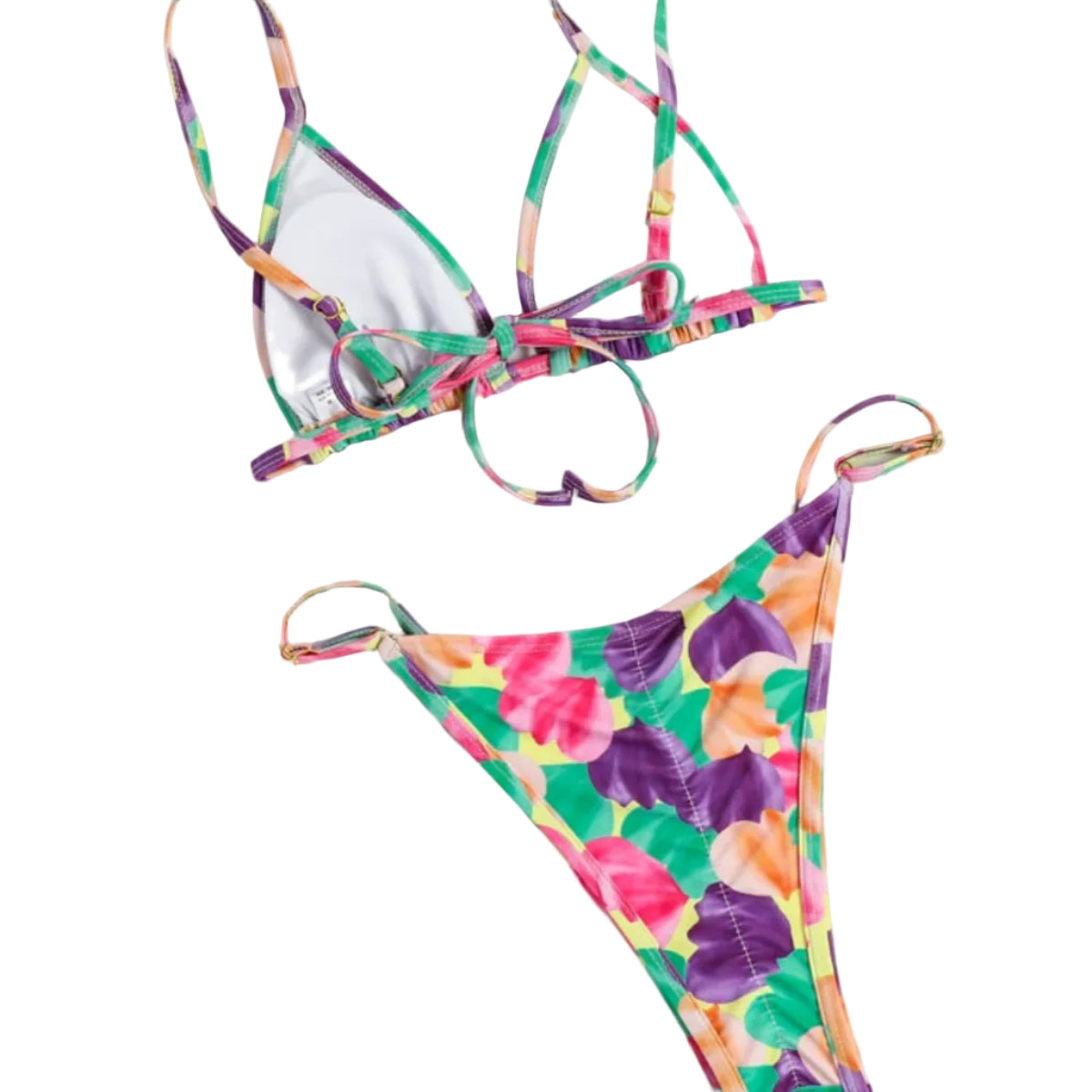 Damen Bikini-Set | Zweiteiliger Bikini mit Verstellbaren Trägern und Hochtaillierter Bikinihose | Strandgebrauch | Schmid