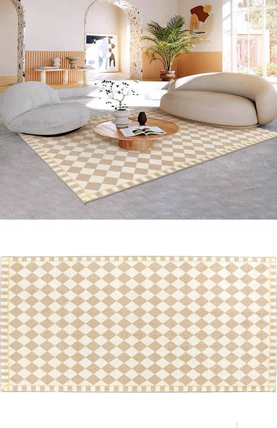 Teppich Aus Kaschmir Mit Schachbrettmuster | Luxuriös & Elegant Für Zuhause