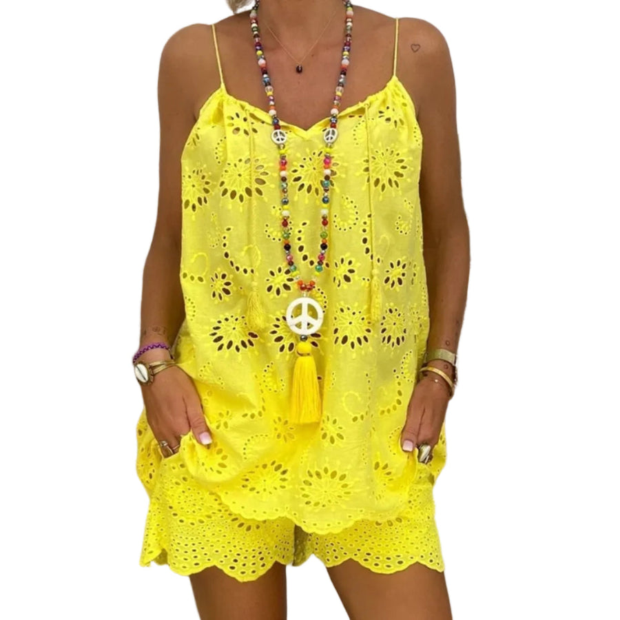 Nicole - Set Zweiteiliges Spitzen Outfit mit Shorts