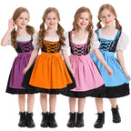 Mädchen Dirndl Kleid aus Baumwollmischung | Trachtenkleid mit Schürze und Schnüroberteil | Für Festivals und Themenpartys | Schmid