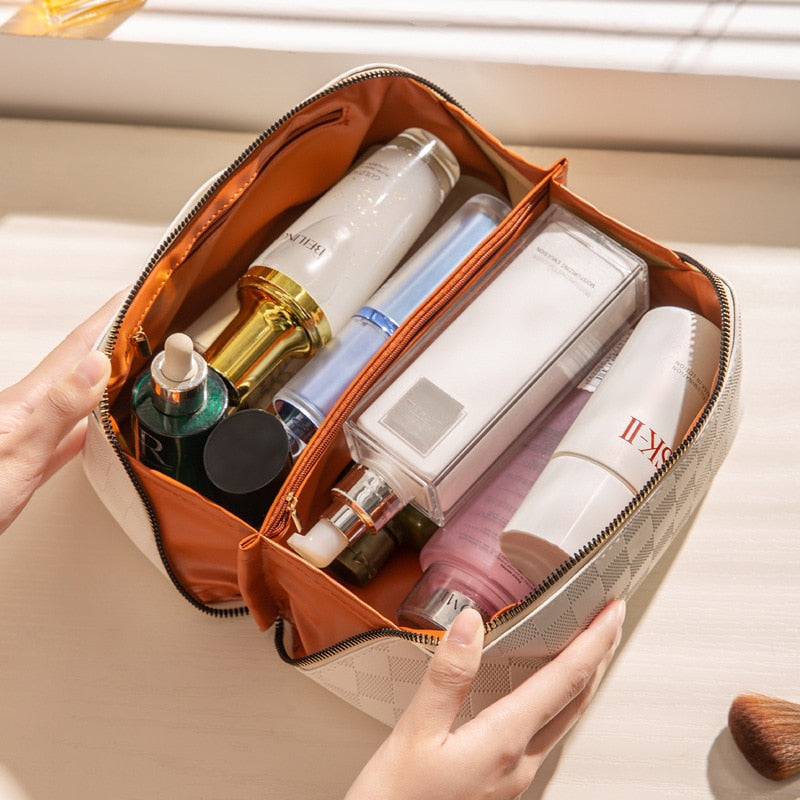 Boho | luxus checkered make-up kosmetiktasche