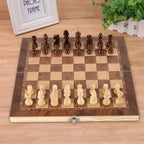Holz-Schachspiel – Klappbares Schachbrett mit Spielfiguren