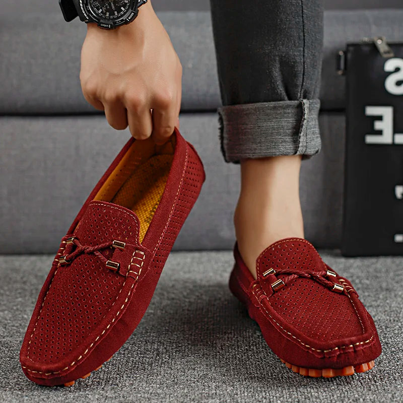 Gianni Perforierte Leder-Loafer – Herren Slip-On Lederschuhe