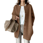 Damen - Cardigan Strickjacke mit Knopfleiste