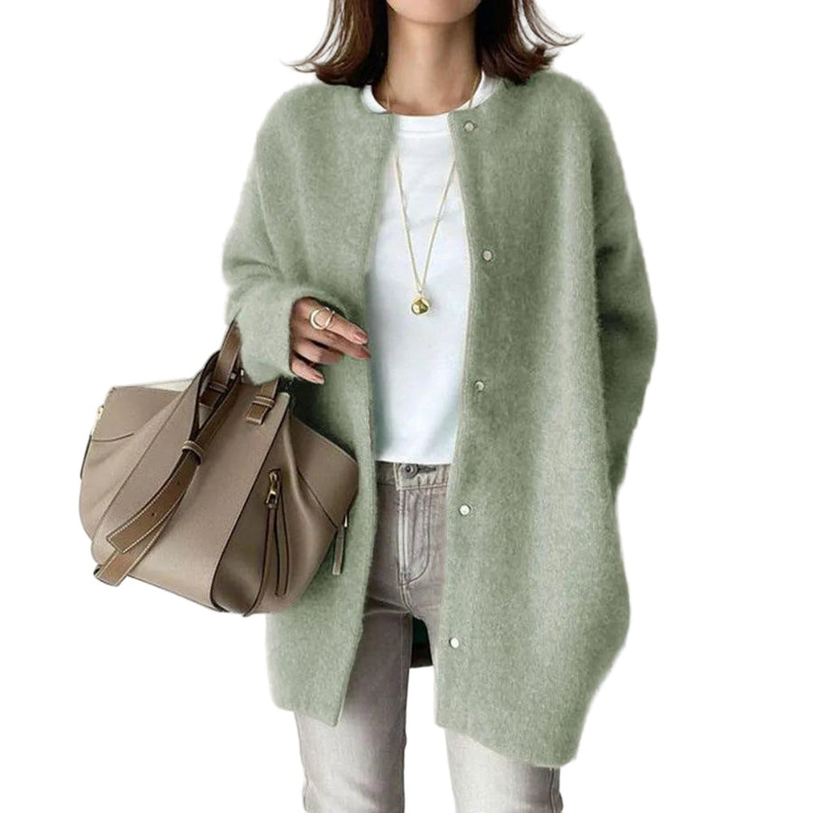 Damen - Cardigan Strickjacke mit Knopfleiste