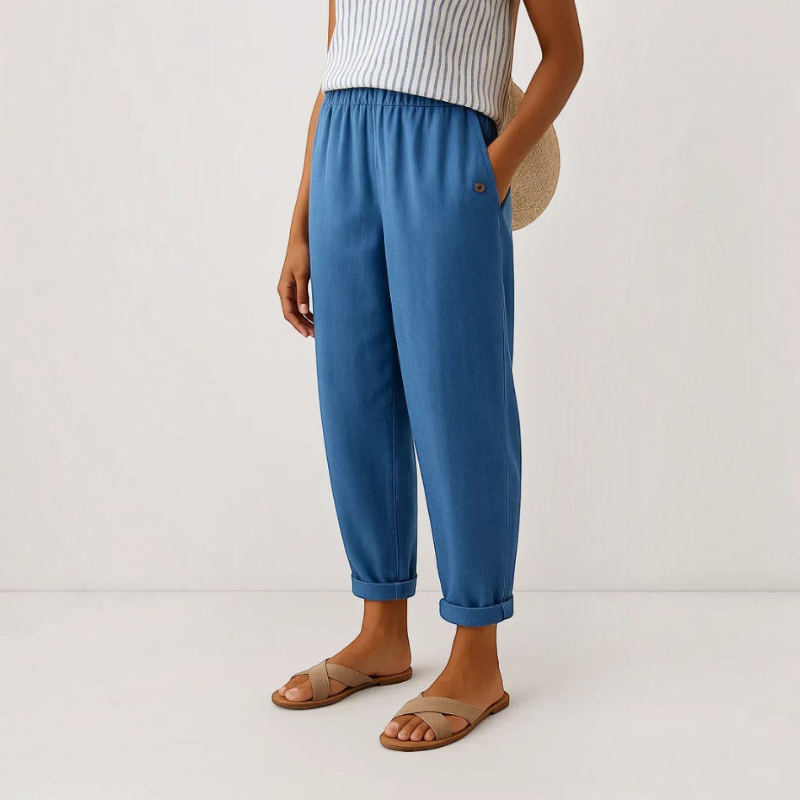 Damenhose | Weite Hose mit Seitentaschen | Reguläre Hose in Voller Länge | Schmid