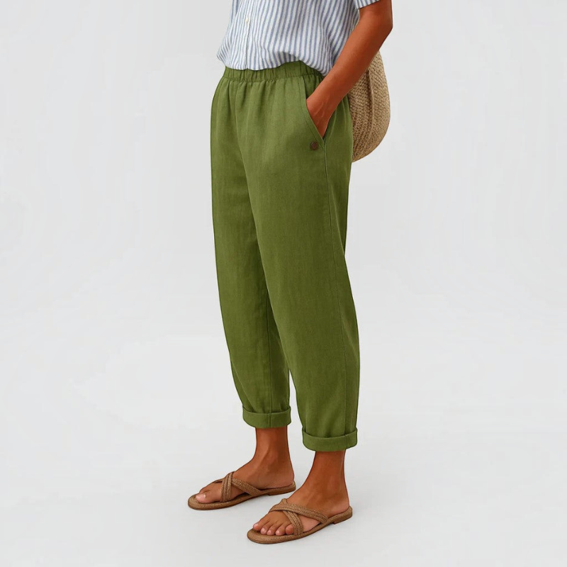 Damenhose | Weite Hose mit Seitentaschen | Reguläre Hose in Voller Länge | Schmid