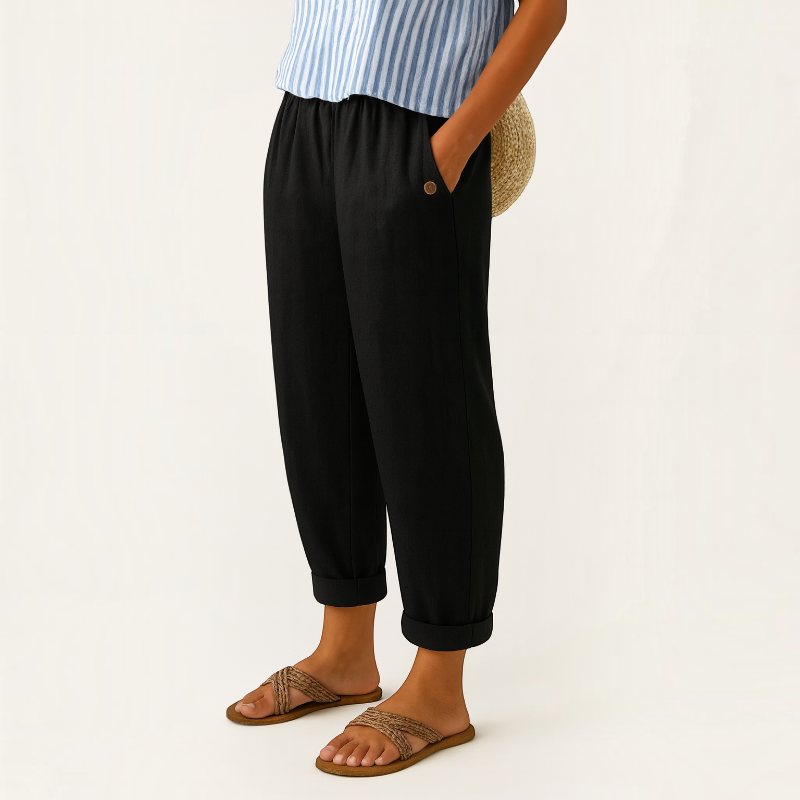 Damenhose | Weite Hose mit Seitentaschen | Reguläre Hose in Voller Länge | Schmid