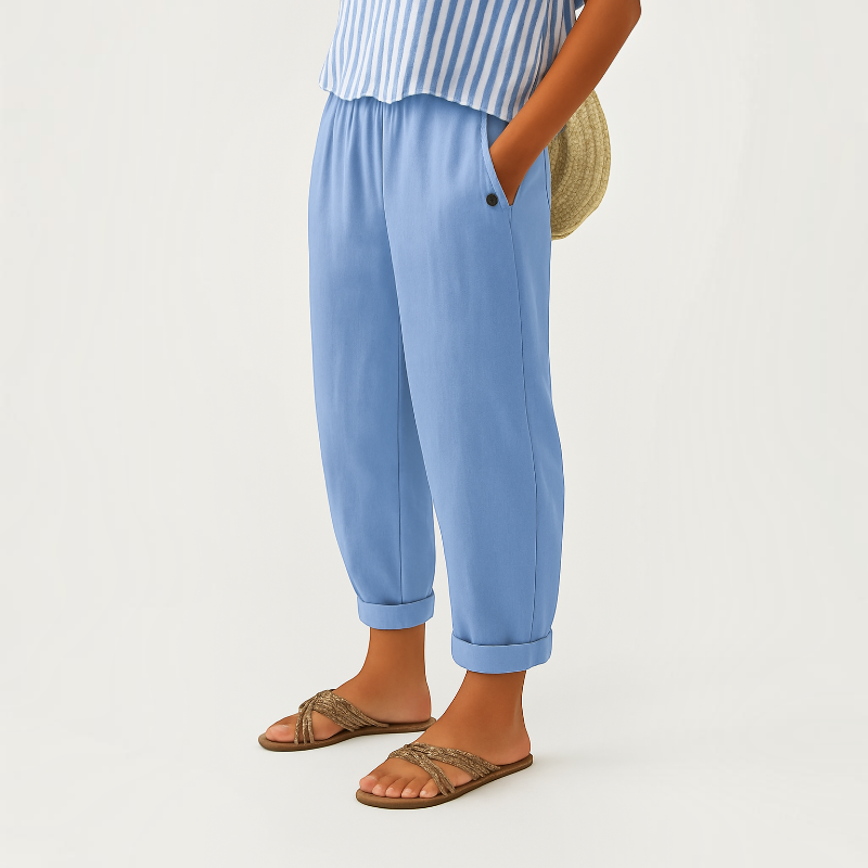 Damenhose | Weite Hose mit Seitentaschen | Reguläre Hose in Voller Länge | Schmid