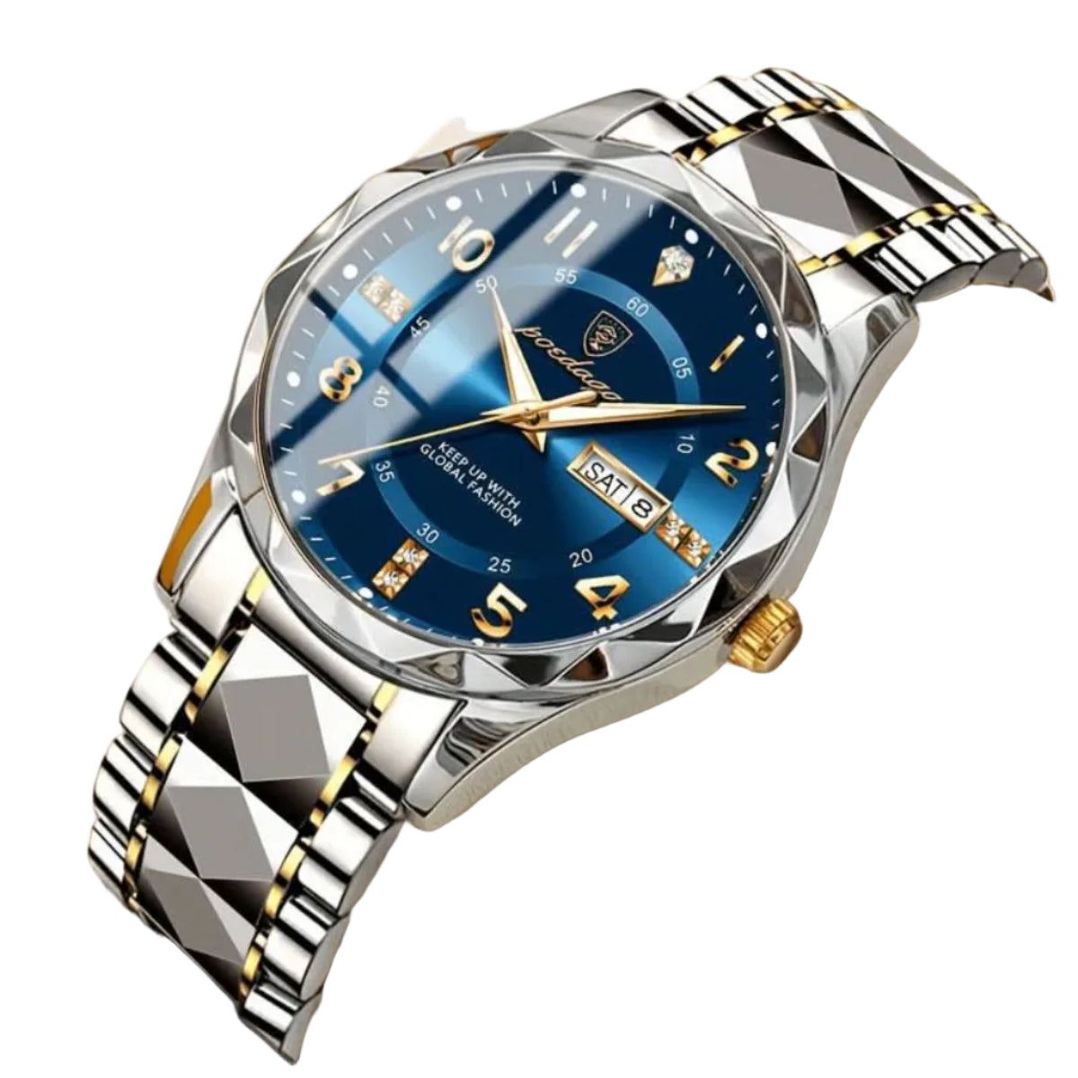 Herrenuhr | Edelstahluhr mit Analogem Quarzwerk | Armbanduhr mit Tag- und Datumsanzeige | Schmid